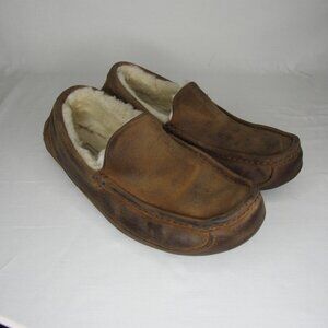 Ugg Ascot Brown Suede Leather Slippers Men's 12